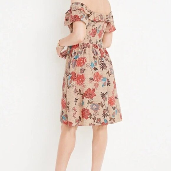 Maurices Smocked Floral Cold Shoulder Babydoll Mini Dress XL - Picture 2 of 8